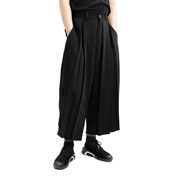 

2020 big tactical men's hare cordoned plus pants size culottes, folds, draped clothing loose 2744 8xoj, White;black