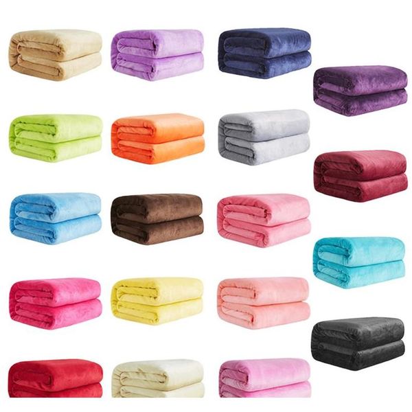 

soft warm coral fleece flannel blanket for beds faux fur mink throw solid color sofa cover bedspread winter plaid blankets dlh347