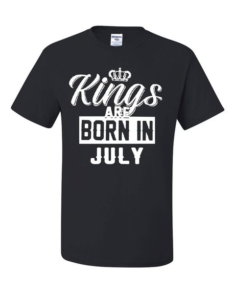 

brand 2019 new t shirt man cotton kings are born in july t-shirt funny birthday b-day party tee sport hooded sweatshirt hoodie
