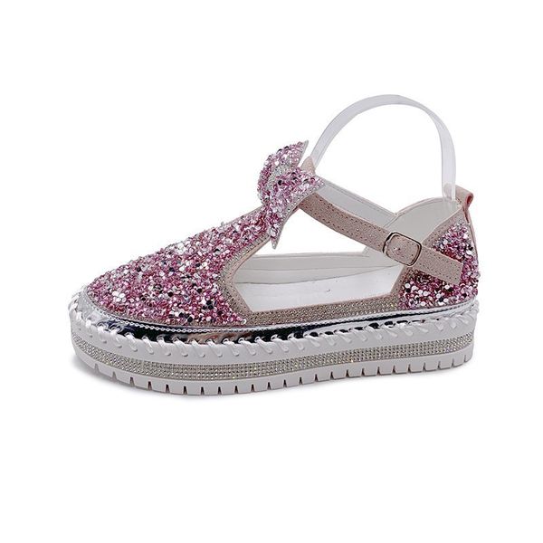 

2021 новый crystal fashion bowknot квартиры женские круглые ноги платформы женщины осень strass обувь ll6u, Black