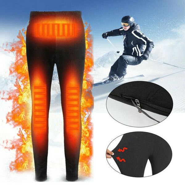 

outdoor pants self heating thermals usb electric heated warm winter warmer trousers elastic, Black;green