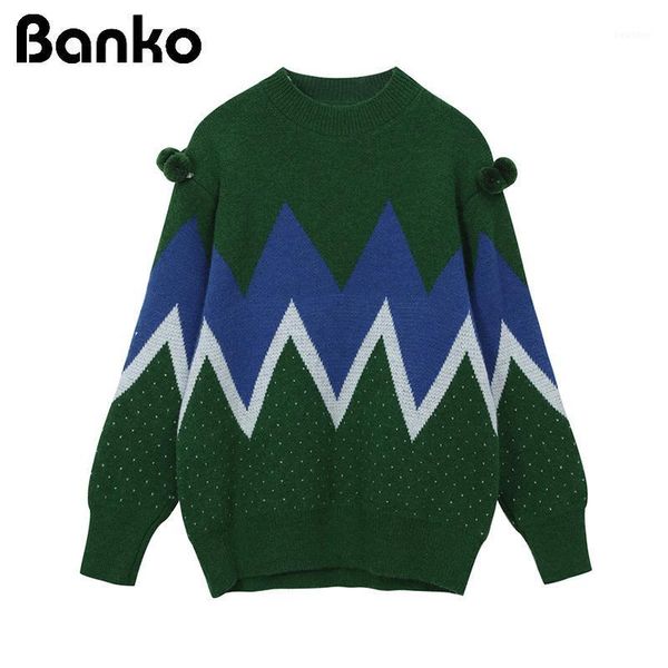 

loose thicken pullover sweaters women spring winter warm vintage o-neck jumpers female shoulder with hairball ugly sweater1, White;black