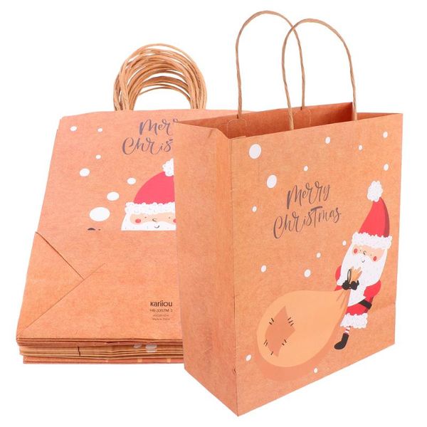 

12pcs christmas paper handbag gift bags gift packaging bags (random style)