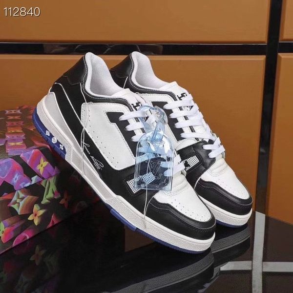 

winter new shoes louisy vuittons fashion leather plus run away sneaker fashion shoes for men with original box runner outdoors chaussures, Black