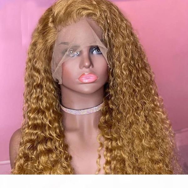 

mongolia ombre strawberry blonde full lace human hair wigs with preplucked glueless silk frontal 180density remy boucy curly, Black;brown