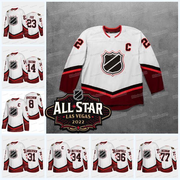 

alex ovechkin 2022 all-star hockey jersey auston matthews jack hughes claude giroux sebastian aho andrei vasilevskiy nick suzuki dylan larki, Black;red