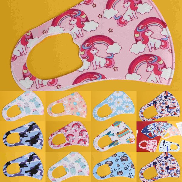 

protective children silk kids printed ice masks dustproof breathable anti-haze repeatable washing customizable shields m oeptd