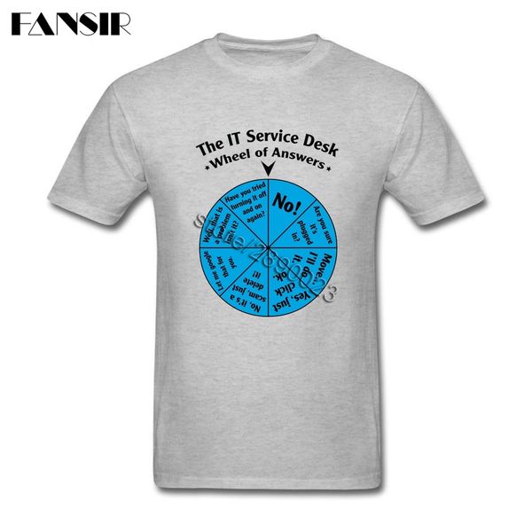 

sport harajuku the it service desk wheel of answers t-shirt man custom cotton short sleeve men t-shirt brand clothing 3xl