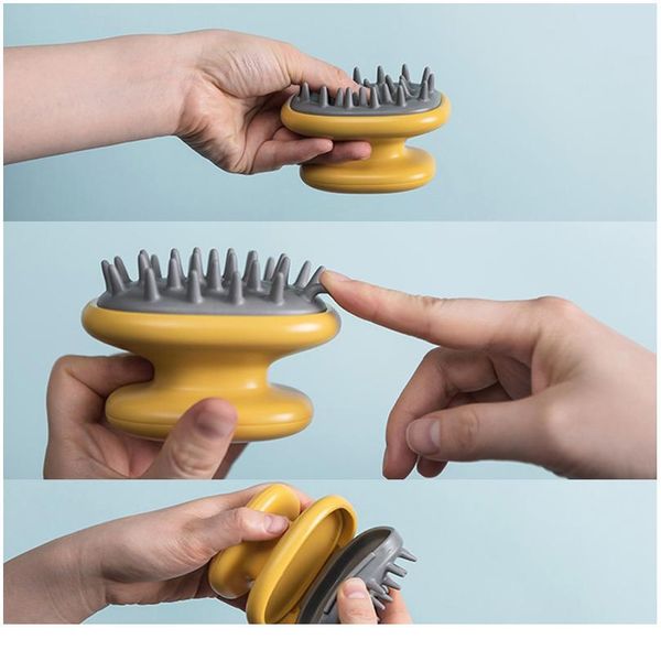 

handheld abs scalp shampoo massage brush washing shower hair comb mini head meridian mass wmtmqq, Silver
