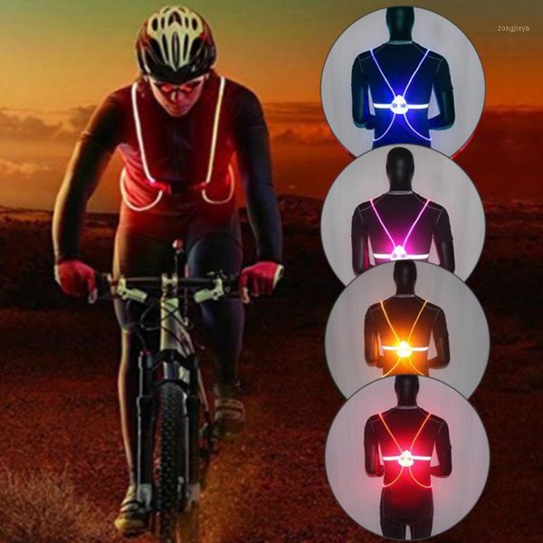 

motocycle racing clothing 360 reflective led flash driving vest high visibility night running cycling riding outdoor activities safety vest1, Black