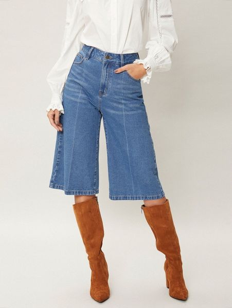 

motf premium cotton loose capris jeans w0qc#, Blue