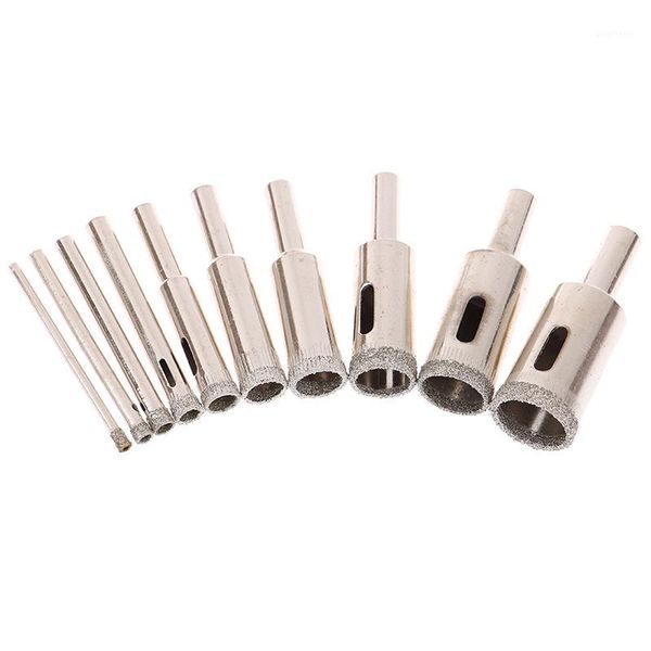 

10pcs diamond tool drill bit hole saw set for glass ceramic marble 3-18mm pro diamond drills tool sets1