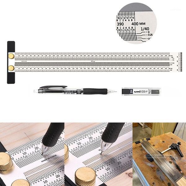 

woodworking scribe ruler high-precision scale ruler marking line steel type hole measuring gauging carpenter tools1