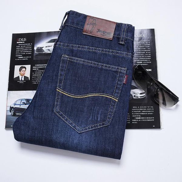 

2020 men stretch biker jeans spring ripped hip hop loose straight jeans men casual mid waist pants plus size1, Blue