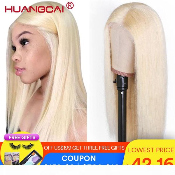 

613 blonde lace front human hair wigs brazilian straight lace front wig pre plucked glueless honey blonde remy 13*4 lace wigs, Black