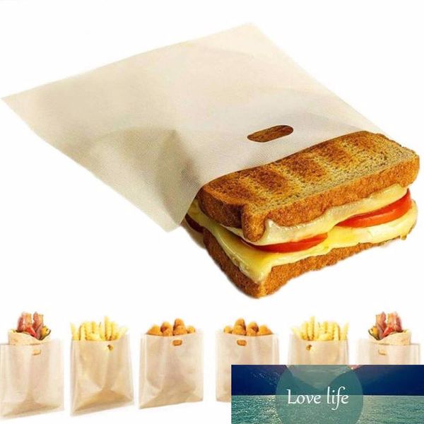 6pcs wiederverwendbarer Toaster Bag Brot Sandwich Toast Nicht-Stick für gegrillte Käse Sandwiches Food Mikrowellenheizung Backen