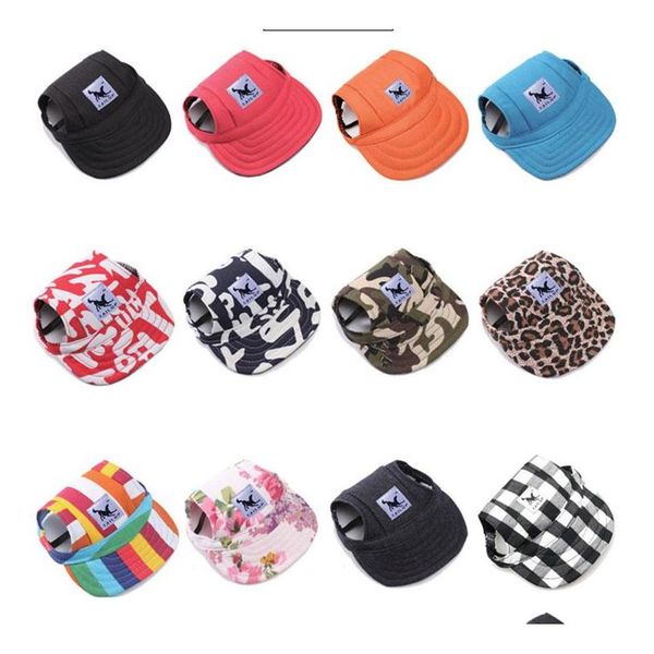 

pets dog caps canvas hat sports baseball cap with ear holes summer outdoor hiking visor hats puppy pet supplies 12 designs zhjbo
