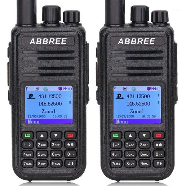 

walkie talkie 2pcs abbree ar-uv380 (gps) dmr dual time slot tier 1&2 digital vhf uhf band 136-174 & 400-480mhz md-390 radio1