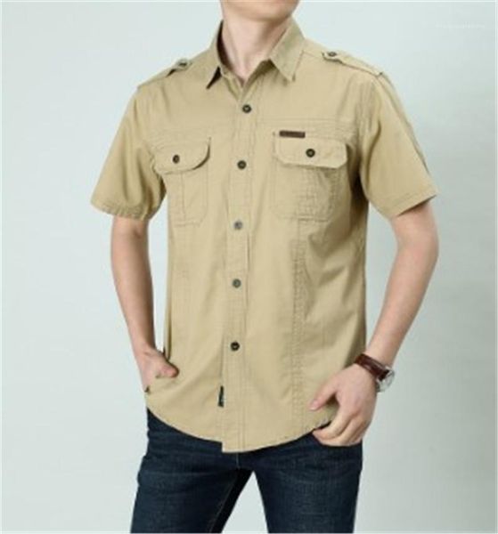 

size solid color shirts fashion turn down collar mens shirts single breasted short sleeve man clothing with pockets mens plue, White;black