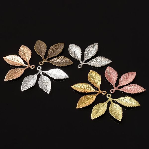 

20pcs 31x2m metal filigree leaf pendants gold silver color floating charms accessoies for diy jewelry making lead nickel h wmtcjn