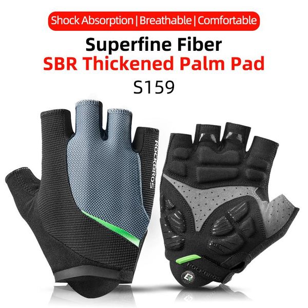 

перчатки rockbros сенсорный экран велоспорт велосипед перчатки осень весна mtb велосипед gel pad противоударный половина finger перчатки пер, Black