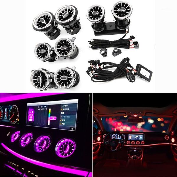 

8pcs 64color atmosphere light ambient lamp for e class w213 17-19 dashboard ac air condition air vent outlet trim1