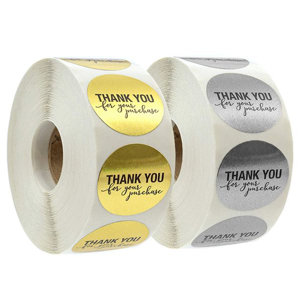 

2.5cm thank you for your purchase adhesive stickers handmade business baking gift bag decoration 500pcs label