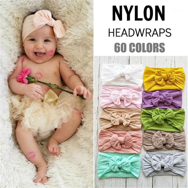 

hair accessories 5pcs/lot solid color bowknot hairbands children kids elastic nylon stockings bow wide headband1, Slivery;white