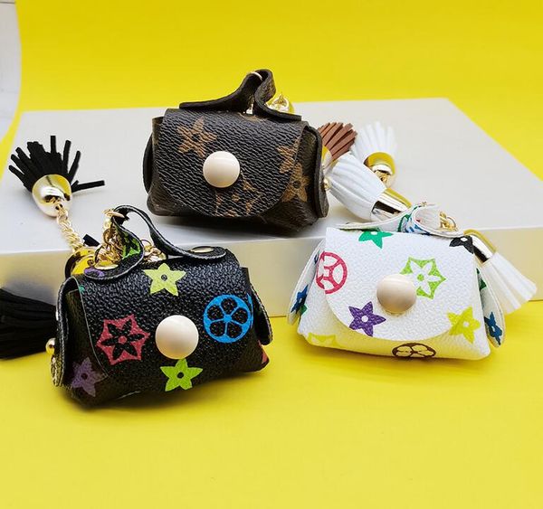 

2021 new 12 styles of leather keychain alloy tassel wallet old flower car keychain bag pendant keychain gift long buckle accessories supply, Silver