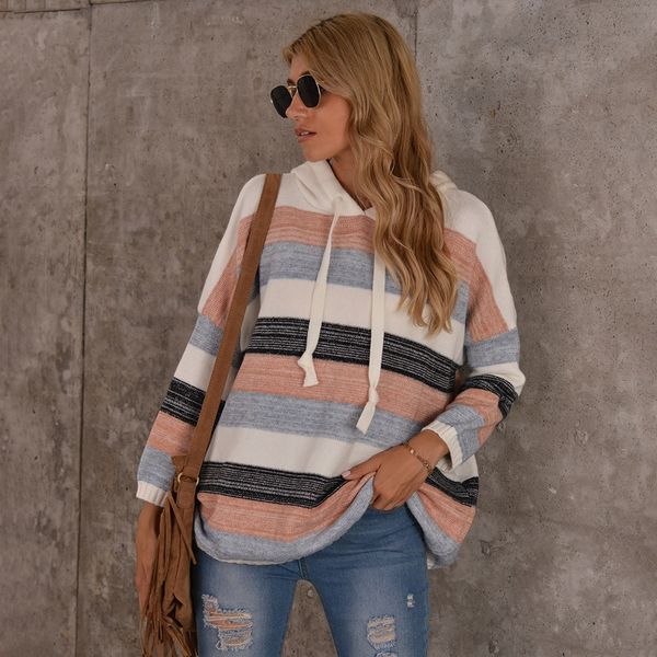 

2z4r7 new sweaters loose autumn winter hooded sweater2020 women's patchwork sweatert-shirt for bat sleeve t-shirt popbd, White;black