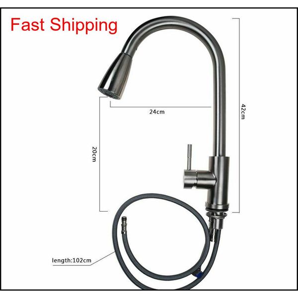 

kitchen silver sink pull out spray mixer tap faucet swivel qylopy packing2010