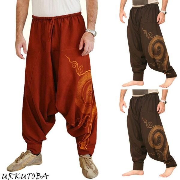

new fashion men baggy harem pants festival hippie boho harem desert trousers loose pants men cargo mens clothing, Black