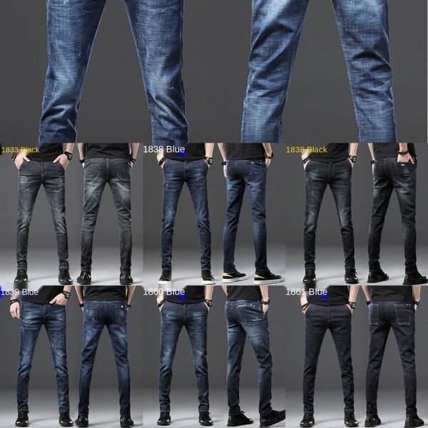 

dwfvh versatile men's new spring/summer jeans and jeans slim-fit korean-style trendy pants casual 2020 pants men's fashionable 9ab, Blue