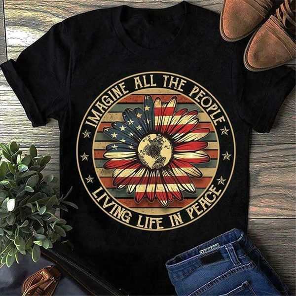 

hippie imagine all the people living life in peace t shirt black men s3xl personality custom tee shirt sport hooded sweatshirt hoodie