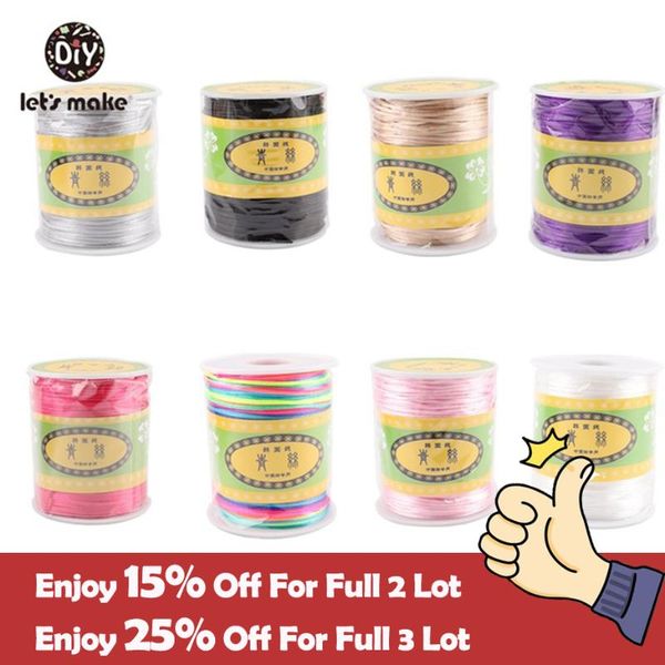 

let's make satin nylon cord 75m*1mm 2pc sensory necklaces diy crafts accessories silicone teething necklace cord stroller parts