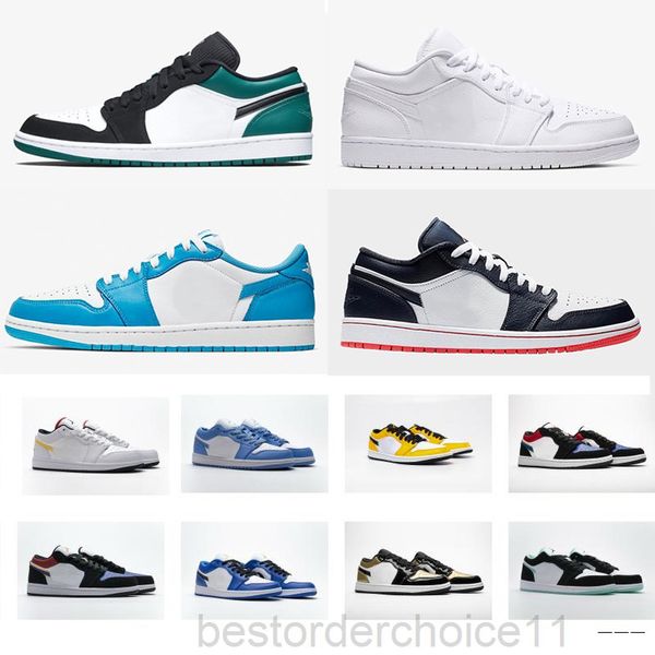 

2020 new unc travis scotts jumpman 1 1s mens low basketballs shoes chicago obsidian royal toe shattered trainers paris sneakers gbb8