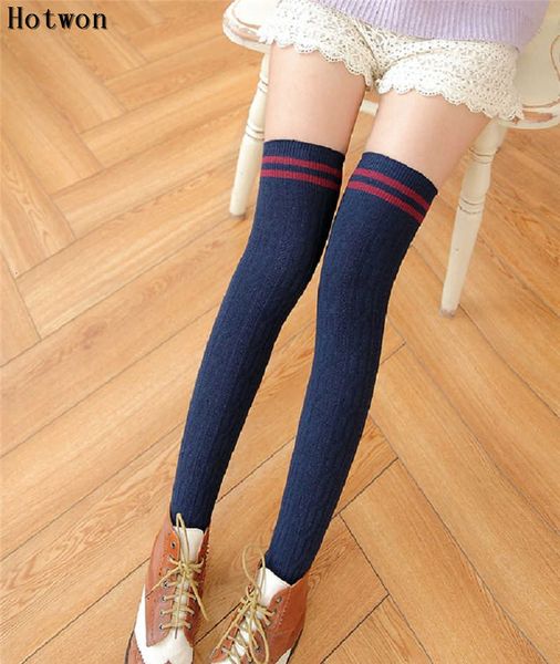 

new 2020 fashion women girls striped socks cotton thigh high over the knee stockings for ladies warm long stocking sexy, Black;white