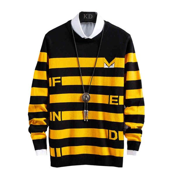 

men's hoodies & sweatshirts fall/winter long-sleeved color-blocking sweater men's knit sweaters korean fashion round neck cardigan, Black