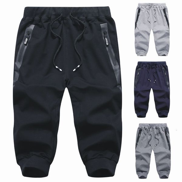 

summer new casual capris, youth sports shorts, knitwear, big size loose men's pants, White;black