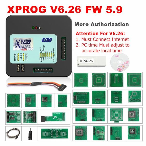

new xprog v6.26 usb with dongle full set adapter xprog-m x-prog box v6.12 v5.55 v5.74/5.84/5.86 ecu chip tuning programmer xprog