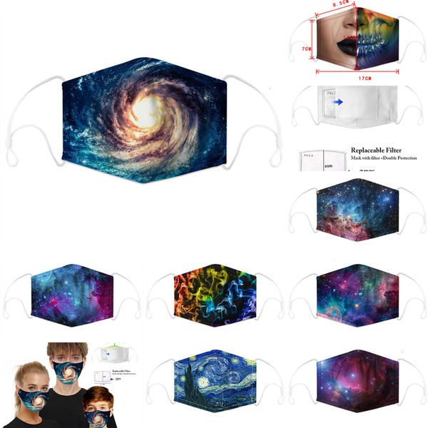 

reusable starry digital print cotton washable breathable dustproof anti smog pm2.5 protective masks  4 njtw0