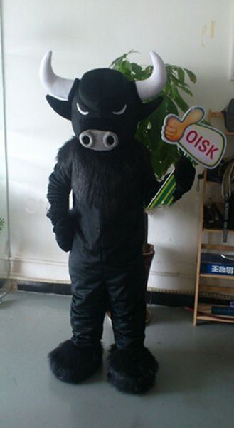 Mascote trajes preto búfalo búfalo mascote traje ternos partido jogo vestido roupas publicidade carnaval halloween xmas festival de páscoa