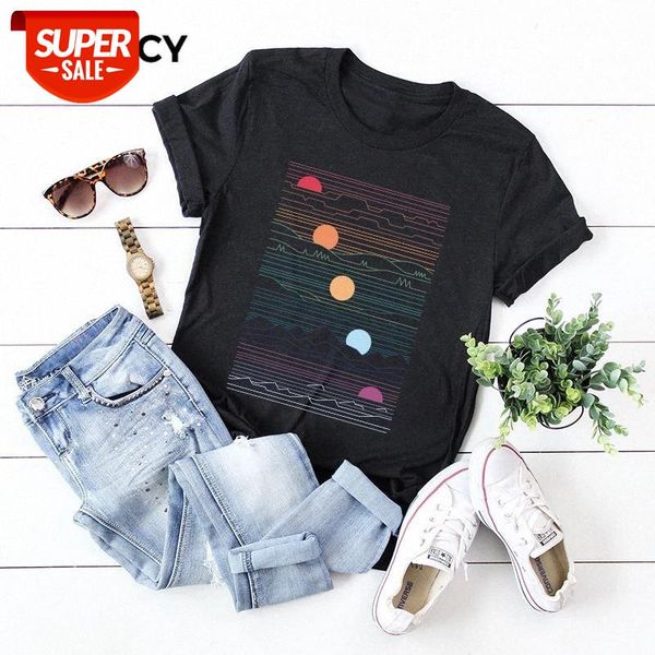 

jfuncy sunrise print plus size women loose tee 100% cotton summer t-shirt woman shirts fashion casual kawaii mujer tshirt #da9w, White