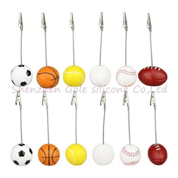

50pcs fashion sport game ball stand alligator wire memo p clip table place card holder event party favor