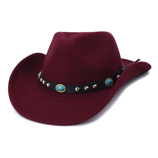 Western Cowboy Cappello Fedora Donna Uomo Cappelli a tesa larga Donna Cappello di feltro Fedora femminile Uomo Berretto casual Maschile Top Caps Autunno Inverno Accessori moda Commercio all'ingrosso 2022