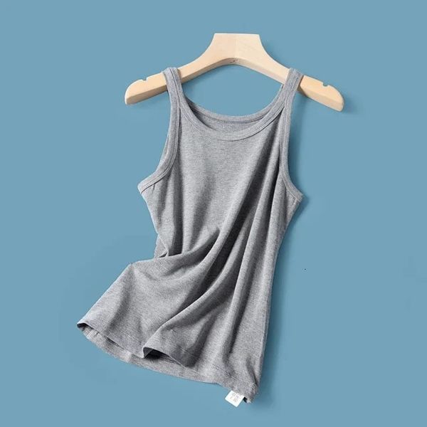 

new forefair ribbed solid tank women summer off shoulder simple knitted vest casual cozy classic 2021 rlxc, White