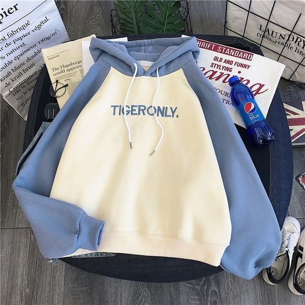 

2021 new letter simple leisure pullovers oversize hoodies thick female sweatshirt kawaii womens loose woman s vqi1, Black