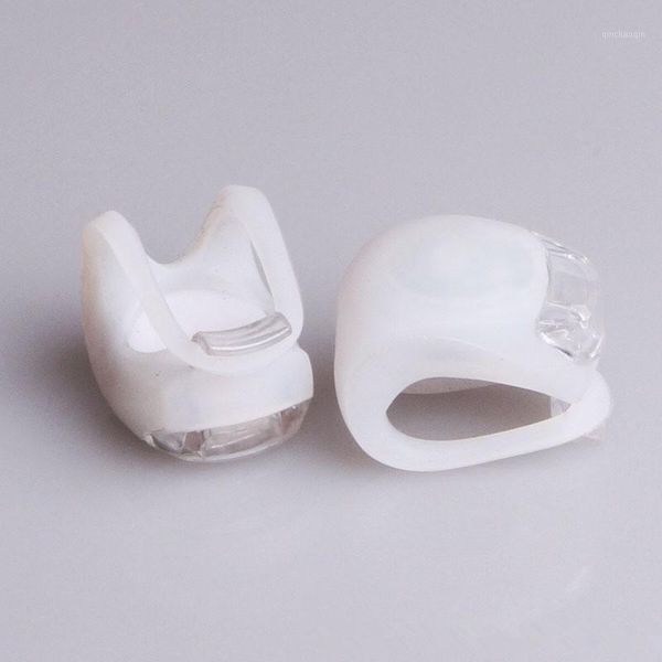 

2pcs cycling bike bicycle gel silicone beetle warning front rear lights black red blue white 4 colors lt00101