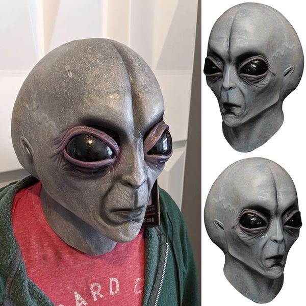

costume accessories ufo alien skull mask cosplay horror latex masks helmet party costume props new 2021, Silver