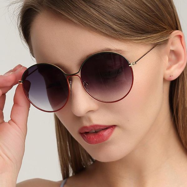

sunglasses vintage round women ocean color lens mirror sun glasses female brand design metal frame circle oculos uv400, White;black